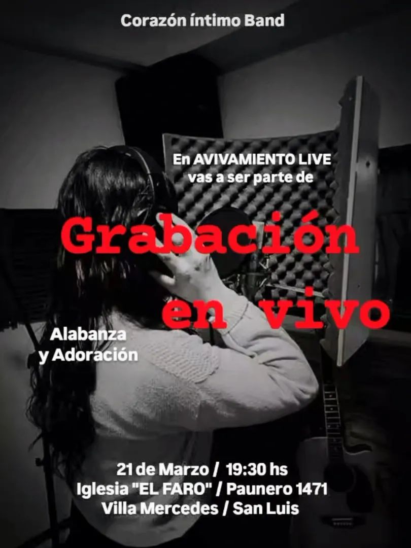 Corazón Intimo Band  liderará una noche de alabanza y adoración en vivo en Villa Mercedes