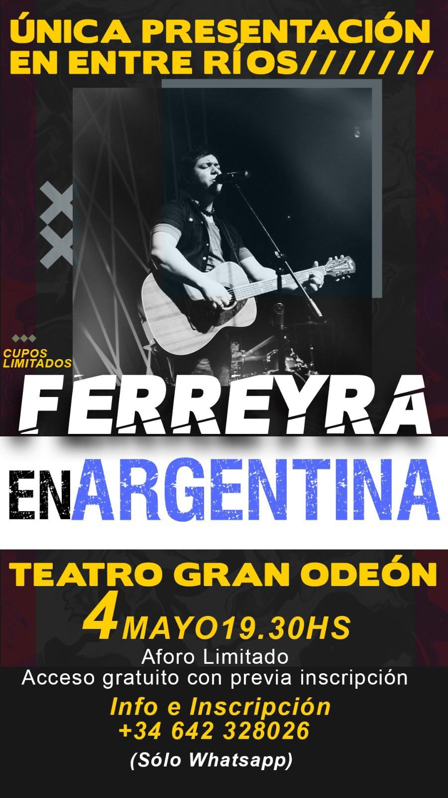 Ferreyra, ex integrante de la banda Jehuél, ofrecerá un concierto de rock único en Entre Ríos