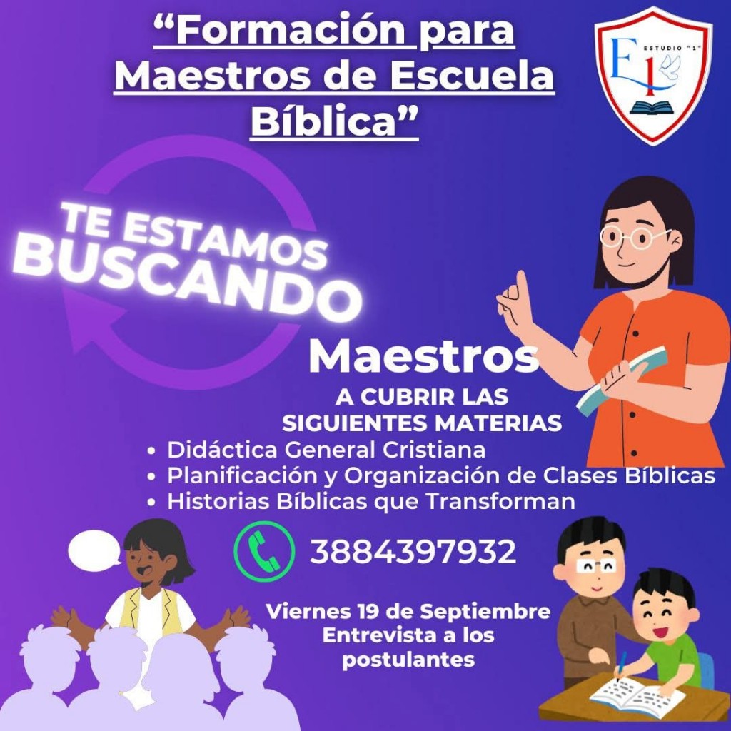  Buscan Apasionados por la Enseñanza: Se Abre Convocatoria para Maestros de Escuela Bíblica