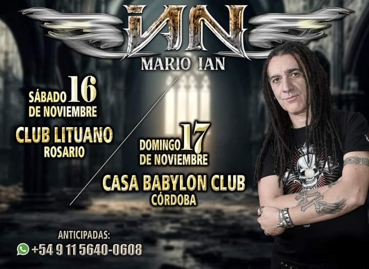 Mario Ian Regresa a Rosario y Córdoba con un Concierto Imperdible de Heavy Metal